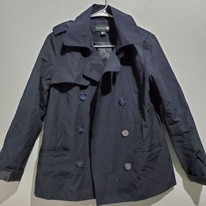 Black rain trench coat